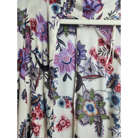 Patrons of Peace crinkle floral kimono sz s boho, hippie, peasant, Festival - Picture 4 of 8